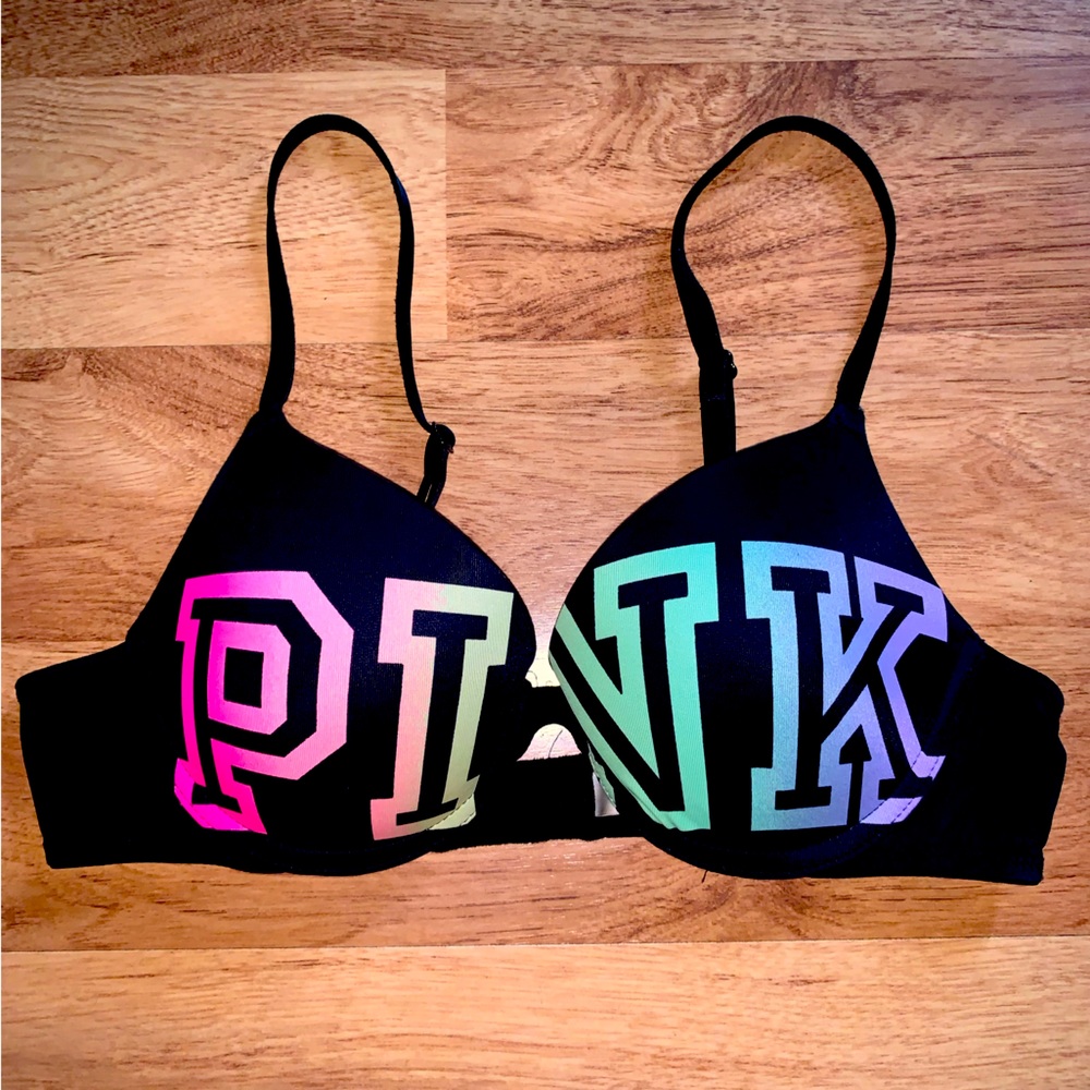 Black PINK logo victoria secret everyday push-up bra